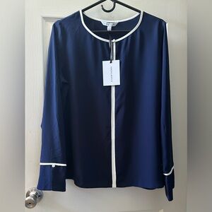 41 Hawthorn Navy Women's Top with White Trim